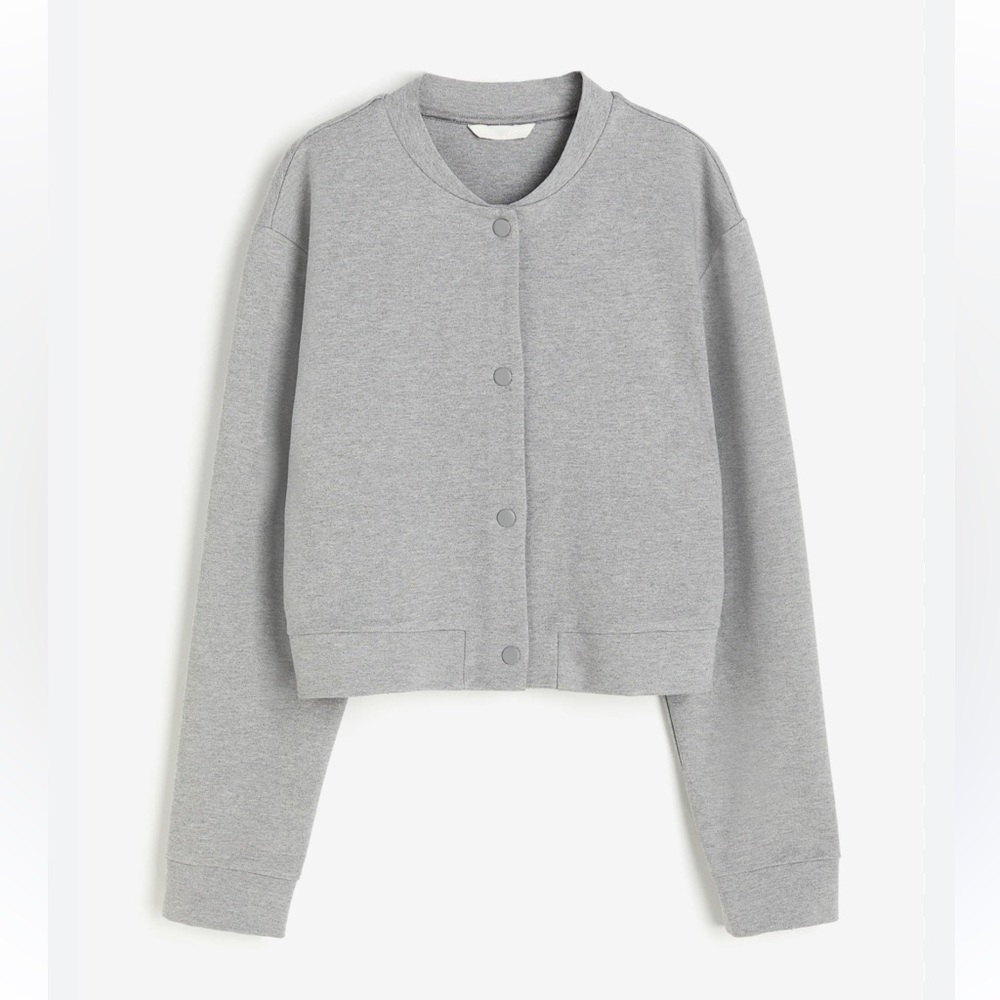 H&M Light Gray Button-Up Cardigan